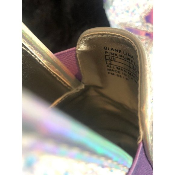 Sam Edelman Girls Slip On Glitter Fairy Sneakers/Iridescent Wings SZ: 2- - Picture 11 of 12